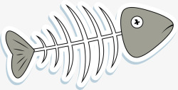 卡通鱼刺细密的卡通鱼骨矢量图高清图片