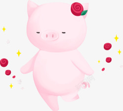 2019粉色可爱小猪C4D新年装饰素材