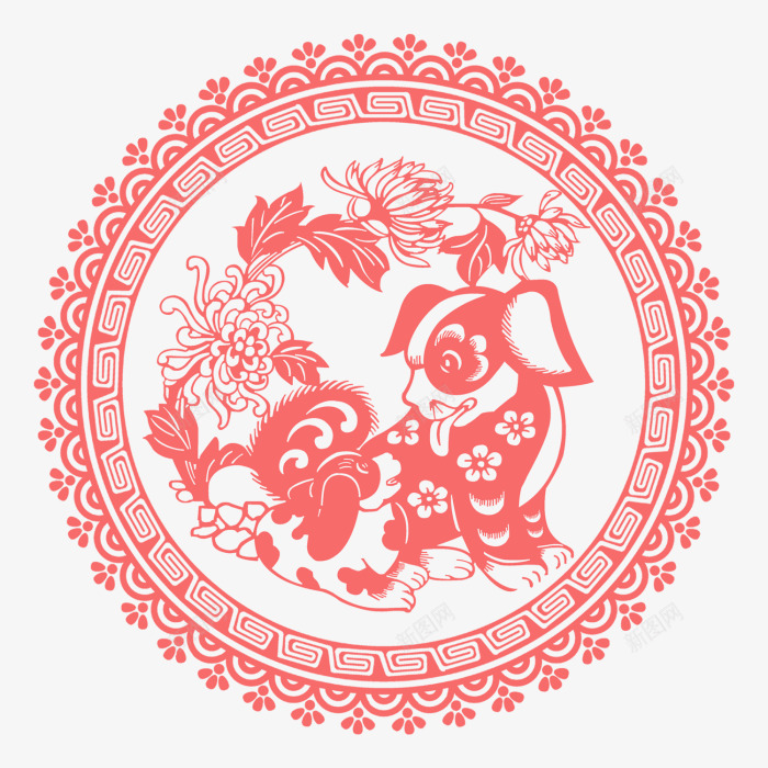 2018红色中国风狗年墙贴png免抠素材_88icon https://88icon.com 2018 小狗 新年 新年快乐 新春 春节 狗年