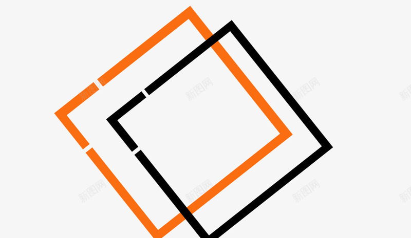 橙黑组合方框png免抠素材_88icon https://88icon.com PPT 图形框 图形框框 框 素材 背景元素 菱形