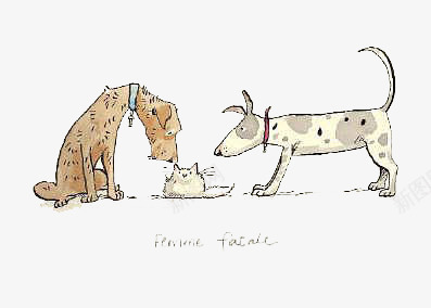 小狗和小猫png免抠素材_88icon https://88icon.com 儿童 卡通 宠物 手绘 插画 狗狗