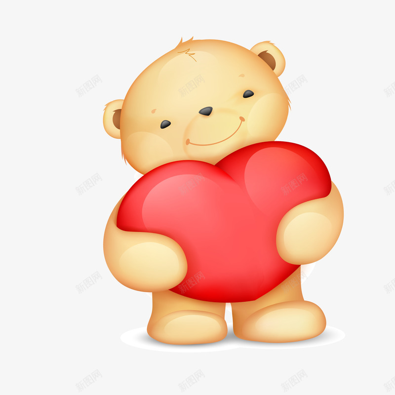卡通抱着爱心的小熊矢量图ai免抠素材_88icon https://88icon.com 动物设计 卡通 可爱 小熊 微笑 爱心 矢量图