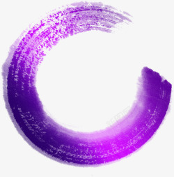 紫色半圆水墨画七夕情人节素材