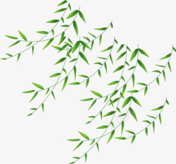 绿色艺术树叶风光手绘素材