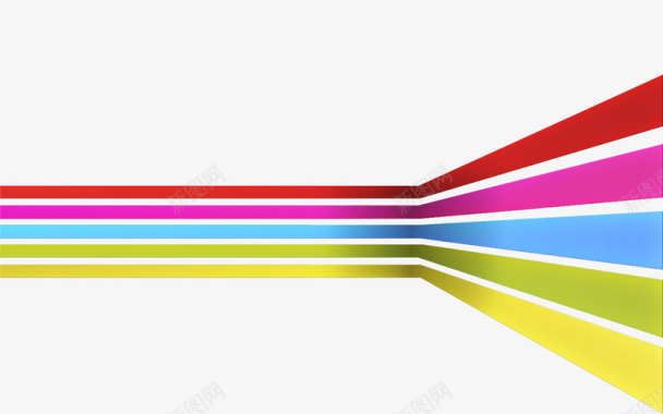 水彩彩虹素材彩色线条组成的流线型标识图标图标