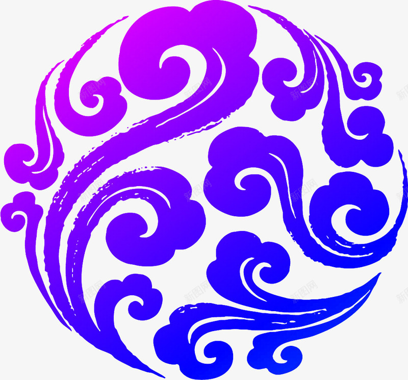 蓝色中国风海浪装饰图案png免抠素材_88icon https://88icon.com 中国风 免抠PNG 海浪 蓝色 装饰图案