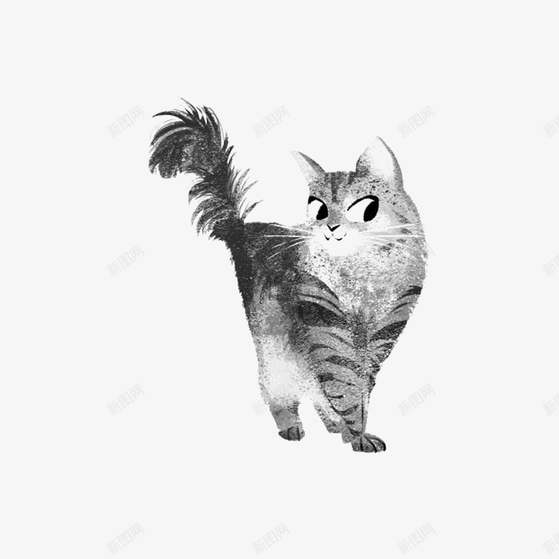 黑色水墨宠物猫咪png免抠素材_88icon https://88icon.com 免抠图 动物 手绘猫咪 效果图 猫咪 装饰图 装饰画 黑色猫咪