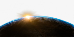 旭日东升手绘地球上初升的太阳高清图片