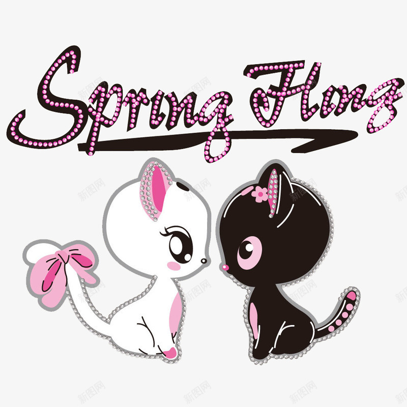 可爱的小猫咪元素png免抠素材_88icon https://88icon.com 卡通 可爱 小猫咪 少女 粉色