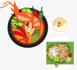 虾食物卡通食物海鲜矢量图素材
