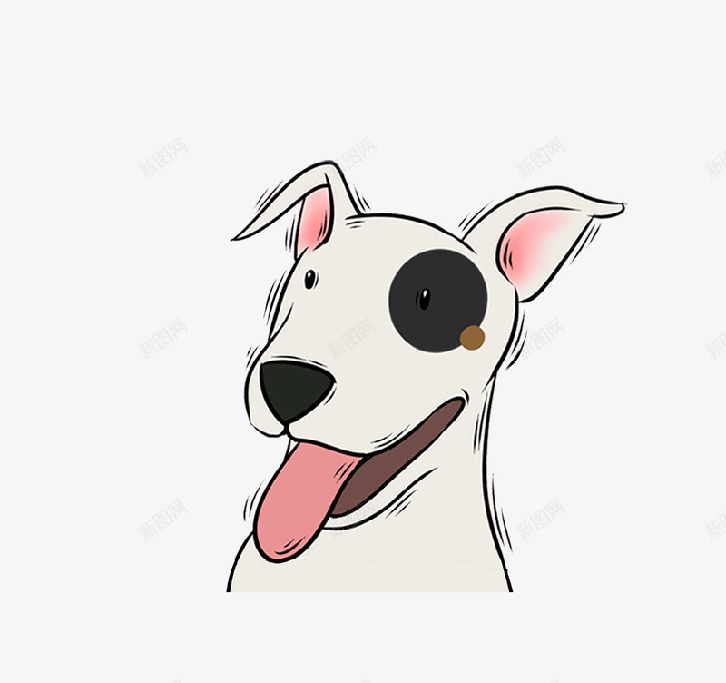 伸舌头的小狗狗卡通图png免抠素材_88icon https://88icon.com 伸舌头 动物 可爱的 小狗 手绘图 白色毛发