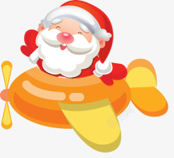 圣诞老人卡通圣诞老人坐飞机的圣诞老人素材