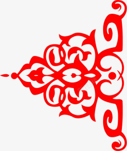 红色花纹中国风高档装饰素材