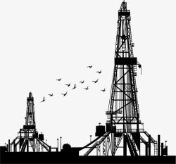 油井石油开采矢量图高清图片