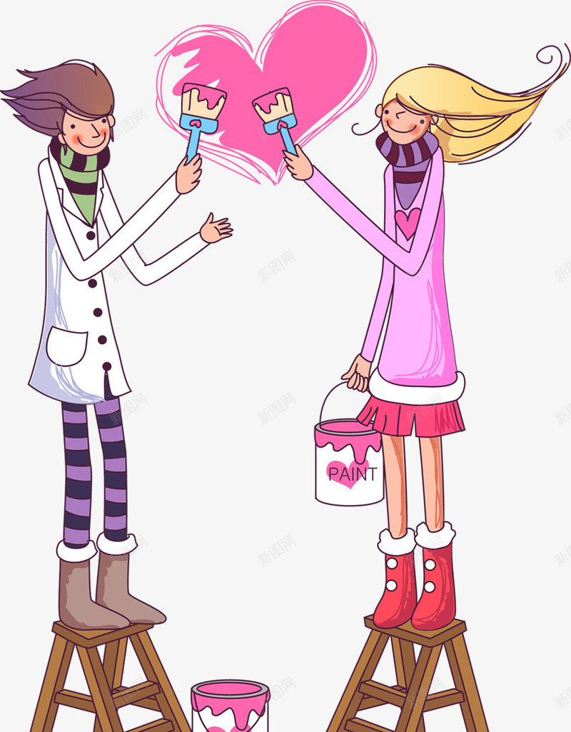 卡通情侣粉色手绘爱心png免抠素材_88icon https://88icon.com 卡通 情侣 爱心 粉色