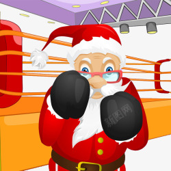 打拳击的圣诞老人素材