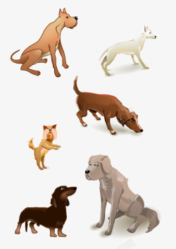 一群狗一群卡通的小狗高清图片