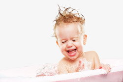 摄影玩水洗澡的小宝宝素材