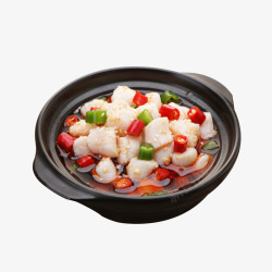 芥香菜尖椒砂锅辣海鲜贝柱水产美素材