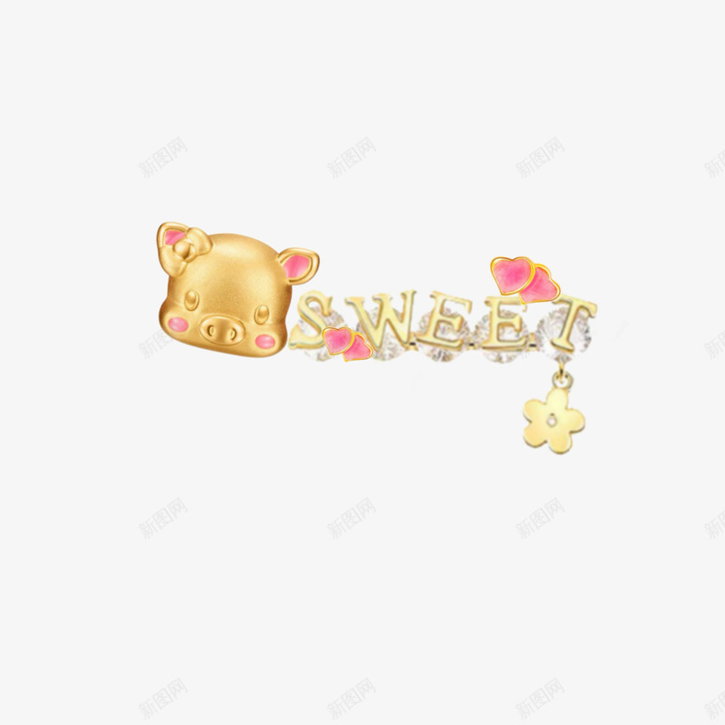 金色萌甜小猪妹png免抠素材_88icon https://88icon.com 小猪妹 情侣图 萌甜 金色