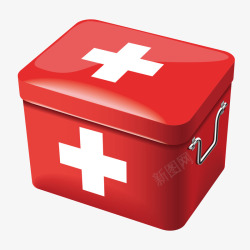 卡通红十字医药箱矢量图素材