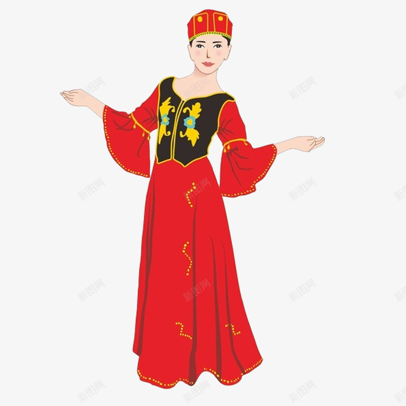 新疆维吾尔族png免抠素材_88icon https://88icon.com 中国新疆 女性 新疆人 新疆图案 服饰 维吾尔族 风情