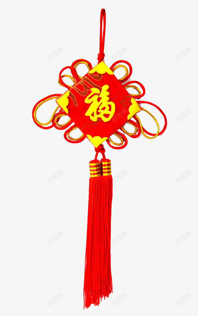 喜庆中国结png免抠素材_88icon https://88icon.com 传统 元旦 同心结 新年 流苏 福字 红色 金福