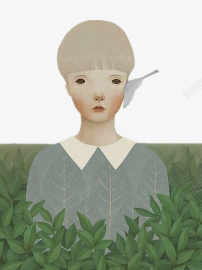 孤独少女png免抠素材_88icon https://88icon.com 唯美 孤单 孤独寂寞少女 少女插画 意境 短发