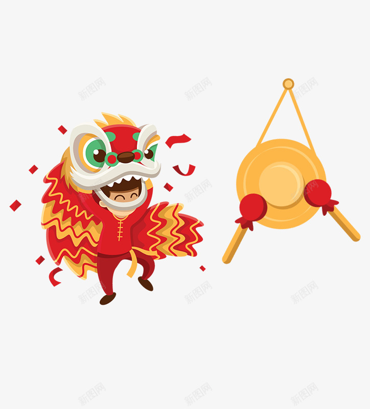 打锣鼓舞龙狮png免抠素材_88icon https://88icon.com 打锣鼓 春节 舞狮 装饰