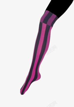 紫色条纹膝盖长袜素材