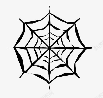 几何手绘黑色蜘蛛网图标图标