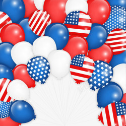 黑白红蓝色美国星条旗气球背景高清图片