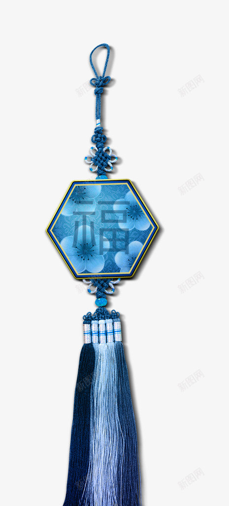 中国结png免抠素材_88icon https://88icon.com 祈福 福吊坠 蓝色