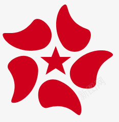 如意形状红色不规则形状星星做好的logo图标图标