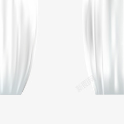 创意合成白色窗帘幕布素材