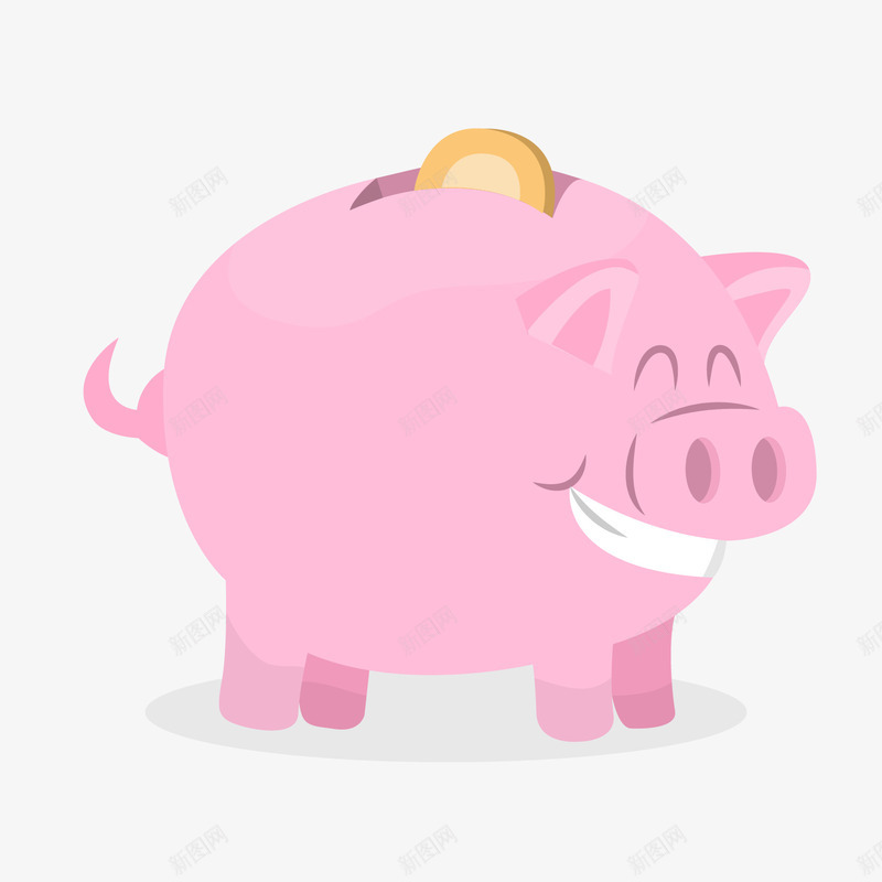 粉色猪存钱罐png免抠素材_88icon https://88icon.com 储蓄罐 存钱罐 扁平化 猪 粉色 金币