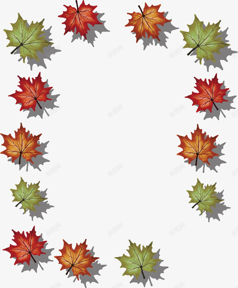 枫叶装饰框png免抠素材_88icon https://88icon.com 彩色枫叶 枫叶 枫叶边框 矢量png 秋天枫叶 落叶