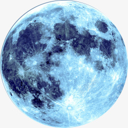 蓝色月球表面七夕素材