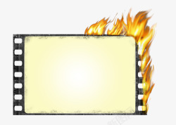 燃烧的相框图片手绘燃烧的电影胶片相框高清图片
