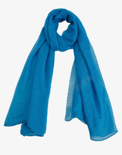 女士纱巾好看的蓝色纱巾高清图片
