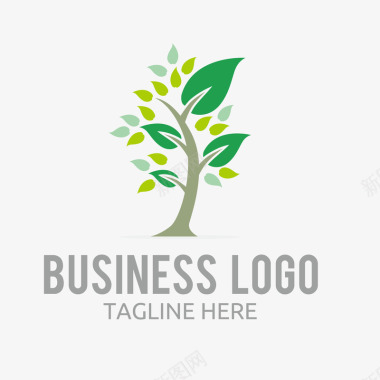灰色服务器绿色树木的logo矢量图图标图标