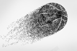 深色篮球圆点粒子剪影高清图片