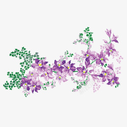 紫色树枝紫色花草树枝高清图片