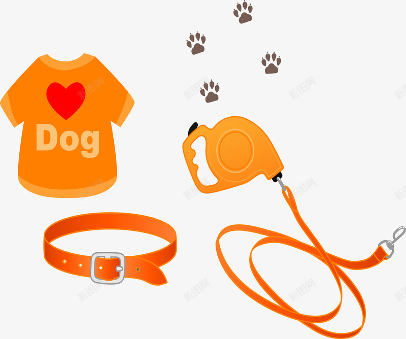 小狗衣服脖套脚印矢量图ai免抠素材_88icon https://88icon.com 小狗 脖套脚印 衣服 矢量图