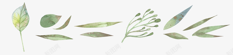 水彩装饰花草元素矢量图ai免抠素材_88icon https://88icon.com 水彩装饰水墨花草 矢量图