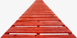 春季红色海边木桥素材