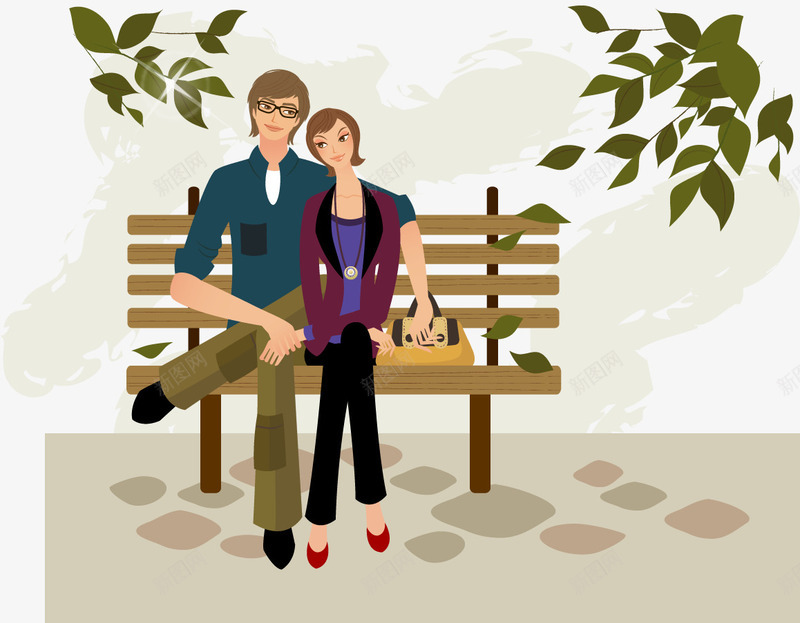 公园椅子上的情侣矢量图ai免抠素材_88icon https://88icon.com 公园椅子上的情侣 情侣 时尚生活 椅子 矢量图