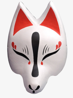 白底日式狐狸面具祭祀素材
