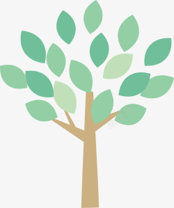 绿色扁平植树节大树素材