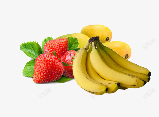 新鲜水果草莓香蕉psd免抠素材_88icon https://88icon.com 芒果 草莓 香蕉